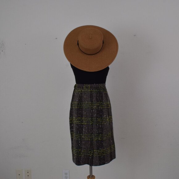 Vintage 70s Plaid Tweed skirt | 26 waist - Picture 2 of 7